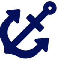 Dark blue nautical anchor silhouette